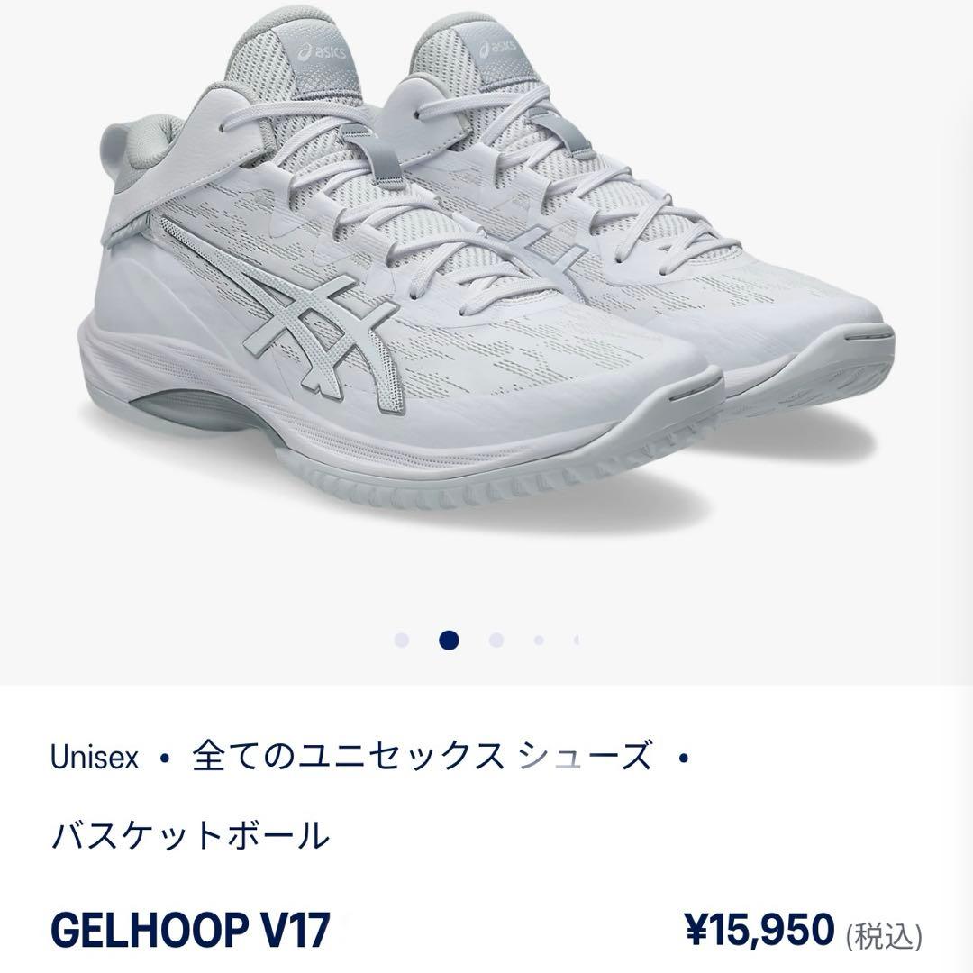 美品★アシックス GELHOOP V17 EXTRA WIDE 24cm バスケ