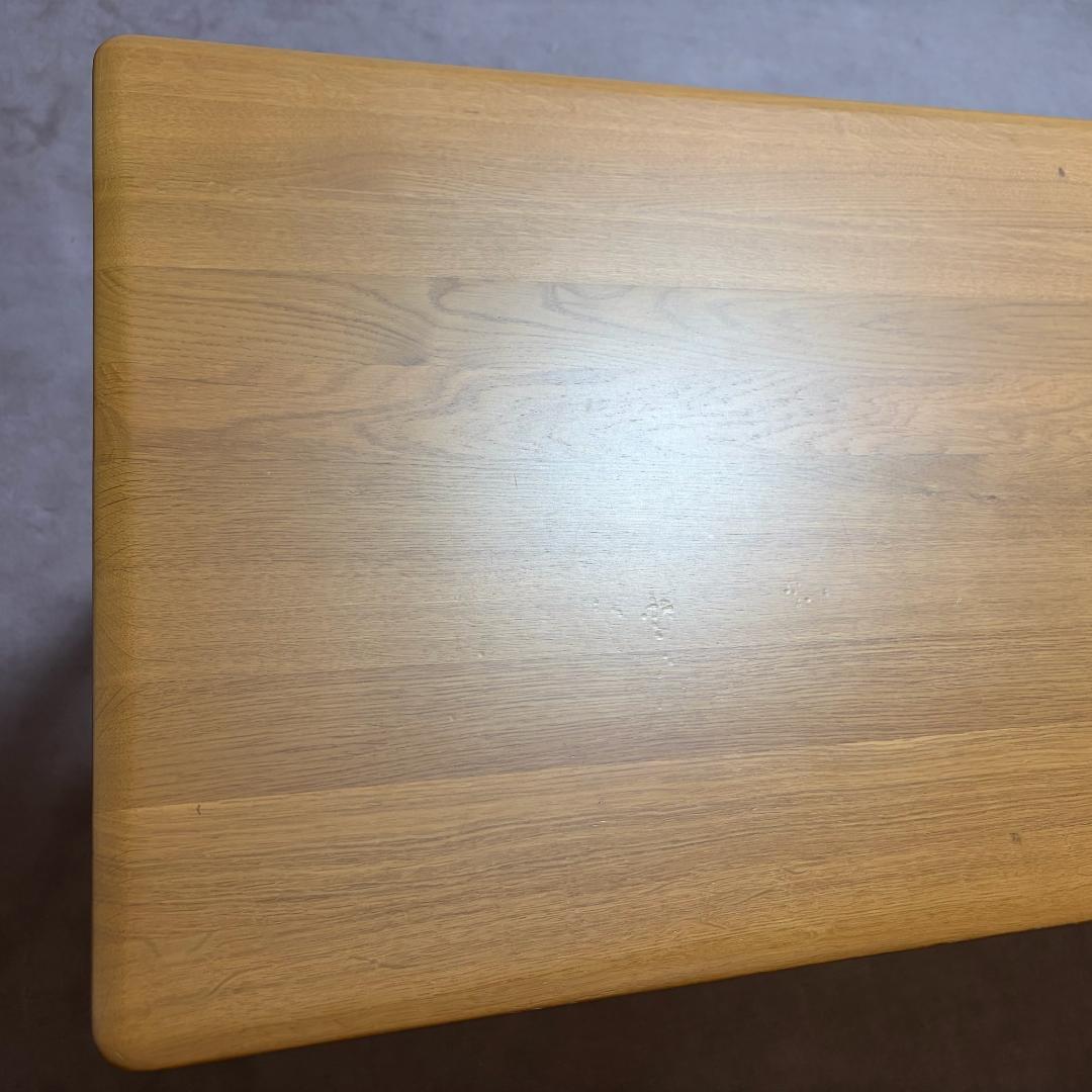 オーク無垢材　デスク 学習机 幅120cm 引出付　寝室にも　高さ70cm