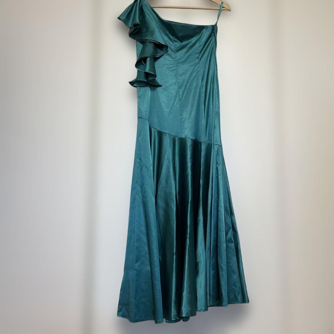 美品！BLUE HEAVEN COMPANY ターコイズ フリル付きサテンドレス