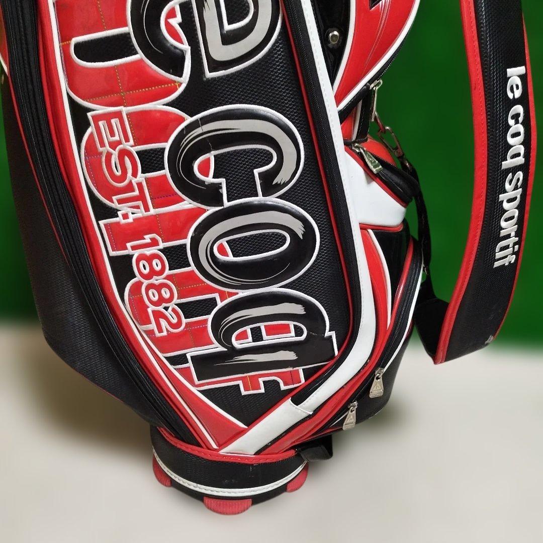 le coq sportif キャディバッグ 赤黒