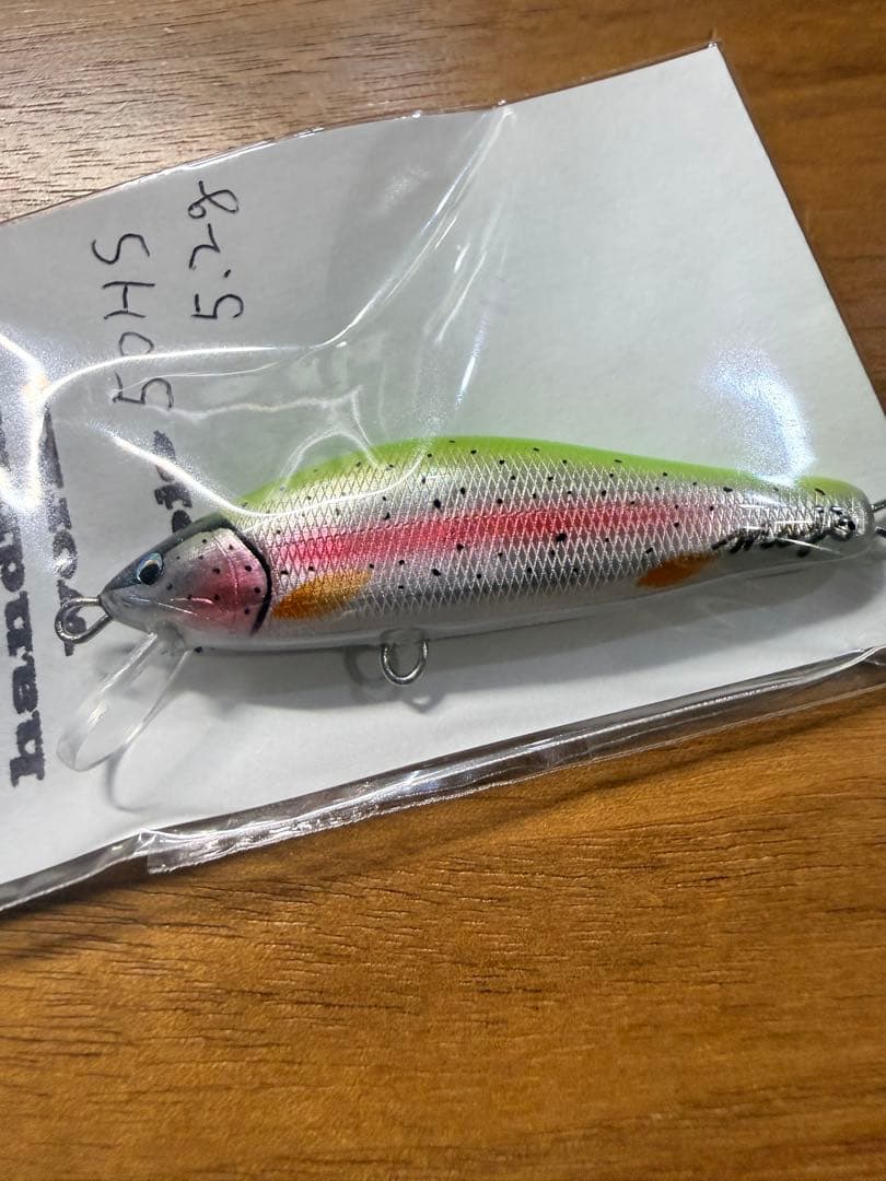 MOJOハンドメイドワークスバルサミノー新品レア品50HS5.2g 虹鱒カラー