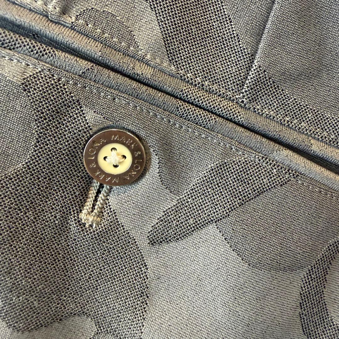 極美品MARK&LONA 総柄 グレー ゴルフウエア ハーフパンツM ロゴ刺繍