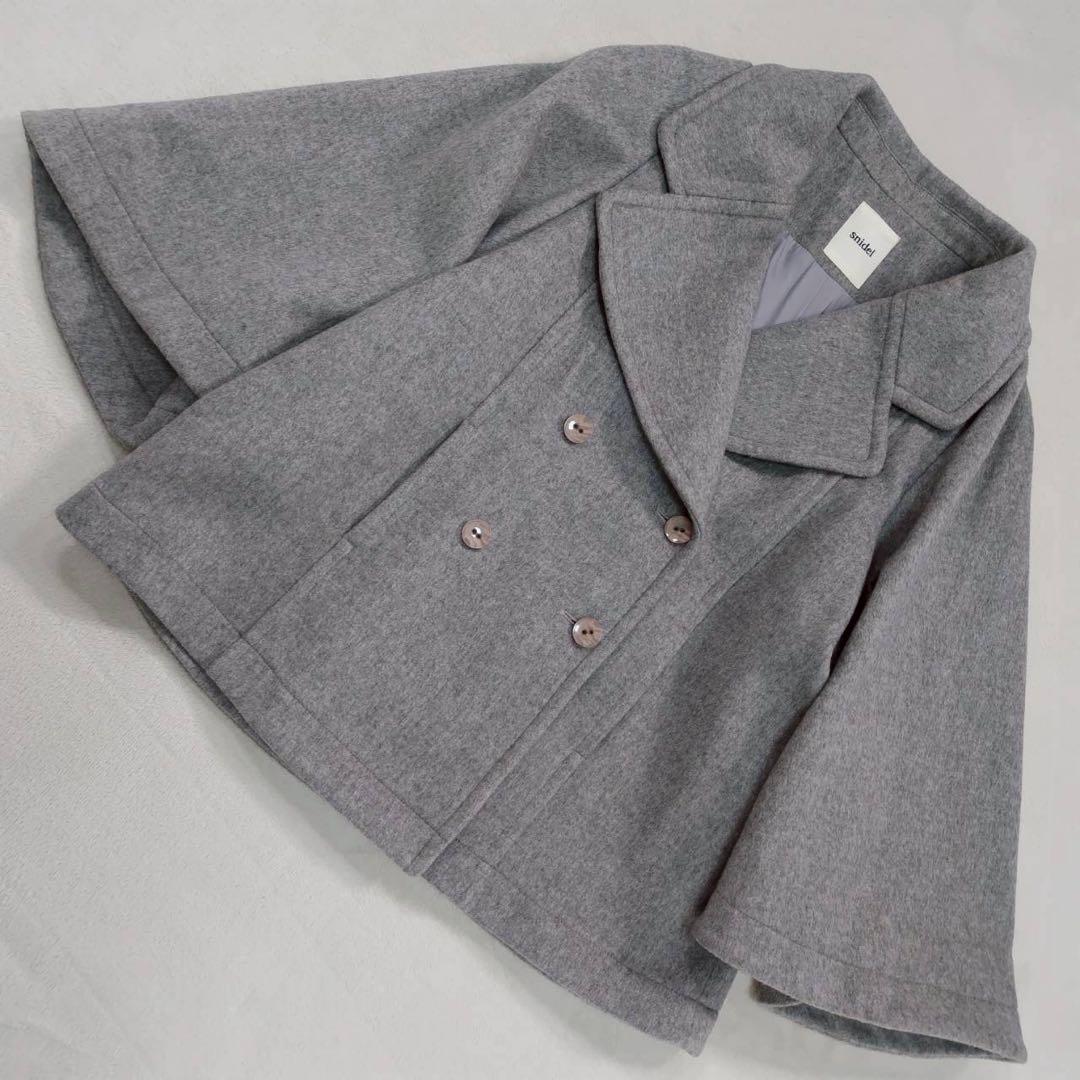 美品 snidel スナイデル ウールコート ポンチョ レディース コート 大き