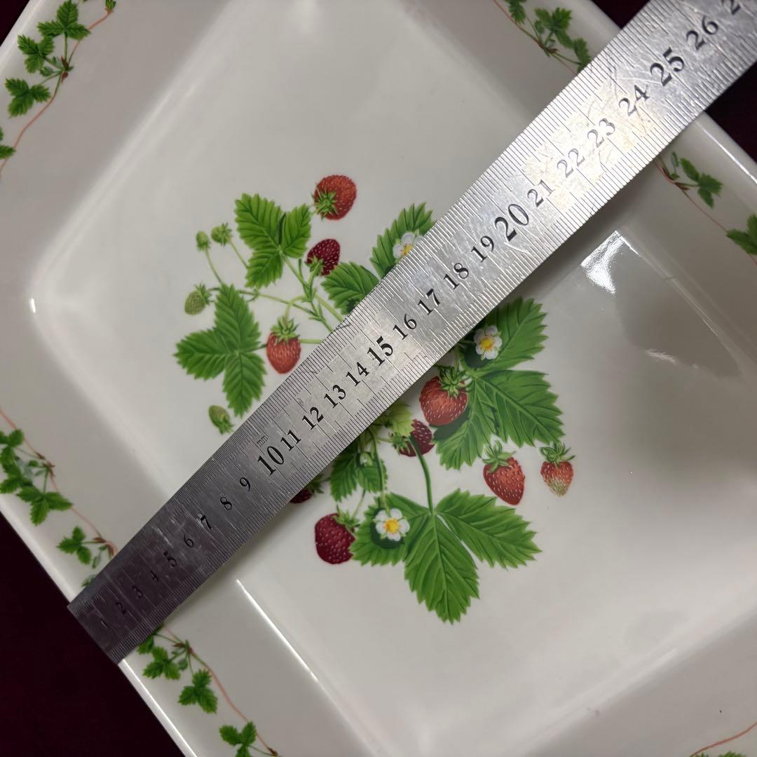 ポートメリオン サマーストロベリー イギリス製 ヴィンテージ　皿　スクエア　四角