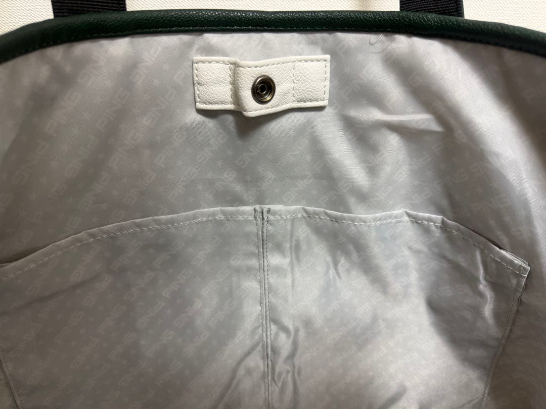 新品 PING GB-N2507 トートバッグ 白×緑