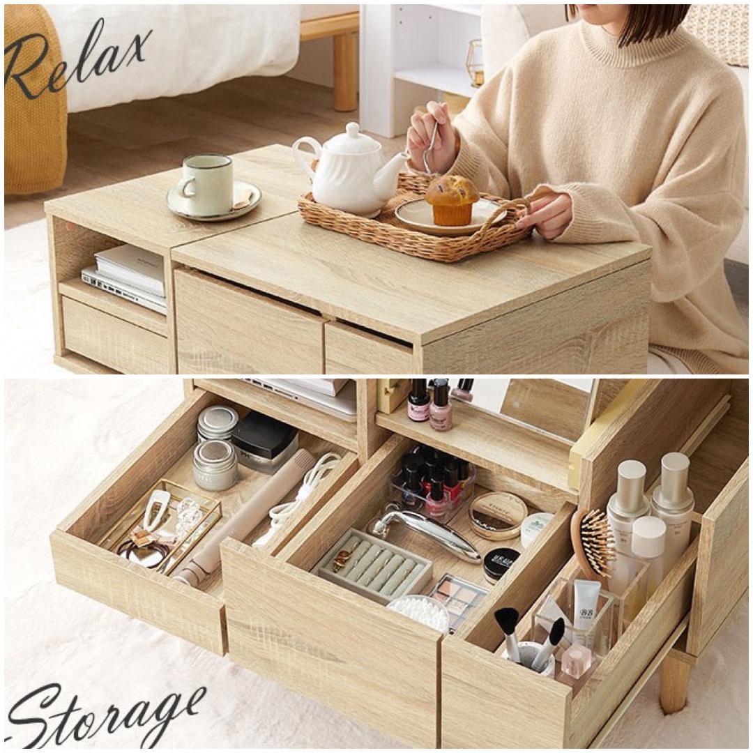 まゆ【新品】コスメテーブル　 ドレッサー　幅75cm　アウトレット