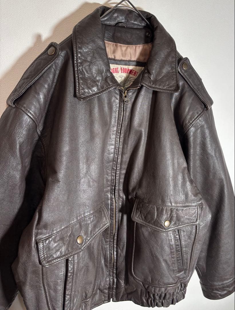 G-1 リアルレザー　ダークブラウン　中綿入り　本革　レザージャケット