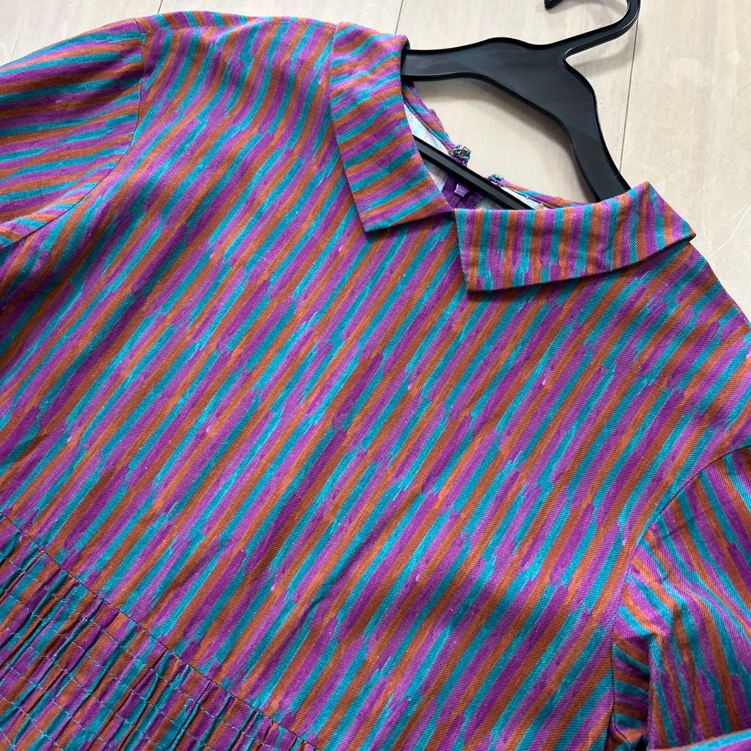 jocomomla今季【完売アイテム】ストライプ 襟付き ワンピース 綿100%