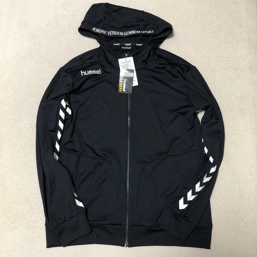 新品　ヒュンメル　ジャージ上下　セットアップ　　ブラック　ホワイト刺繍　フーディ