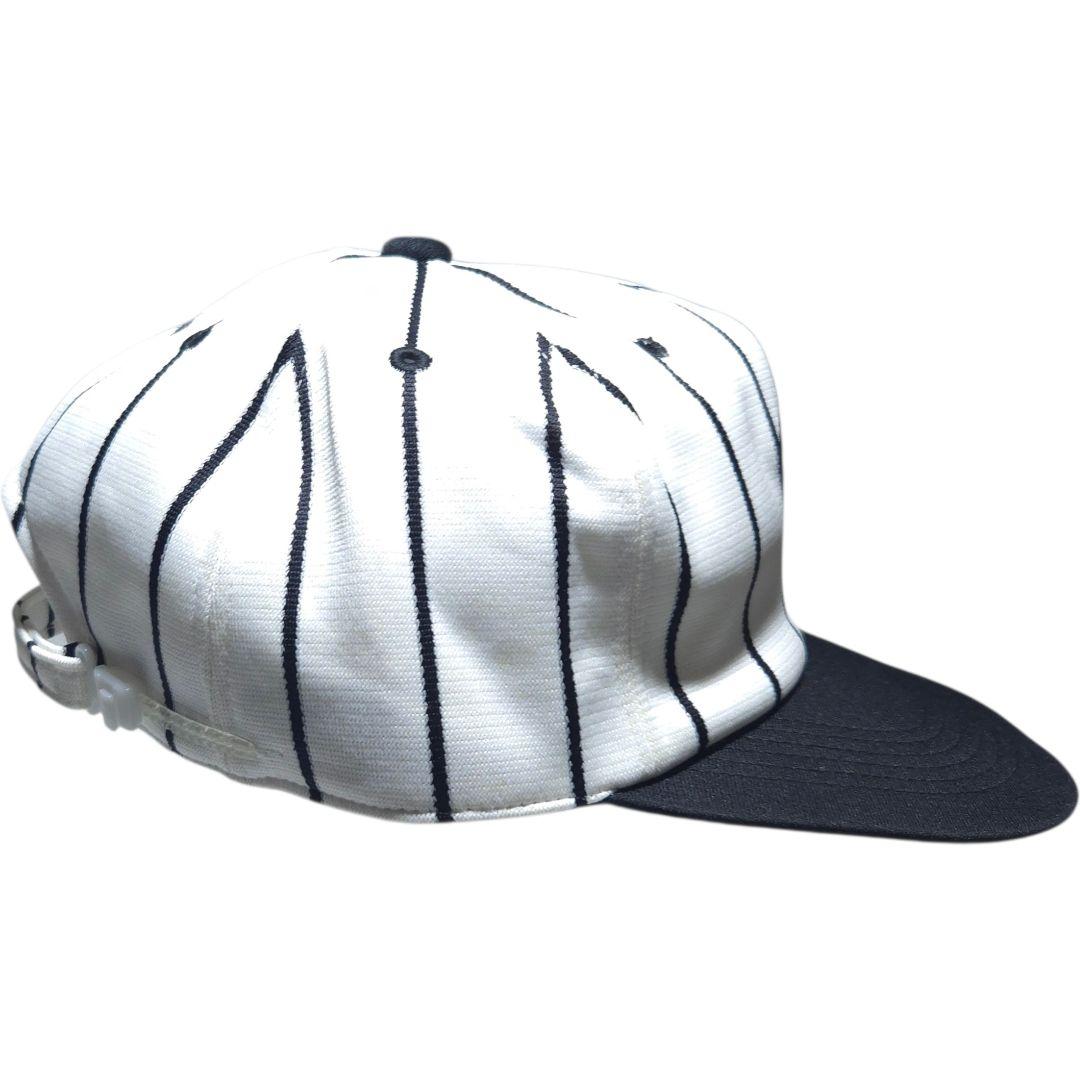 80s 阪神タイガース ストライプ ベースボールキャップ 刺繍ロゴ LL