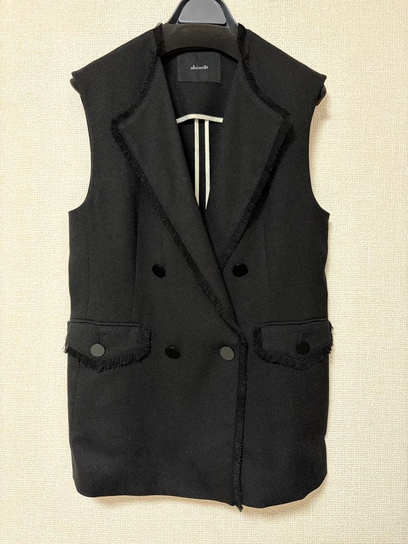 allureville アルアバイル スラブツイード フリンジ ジレ