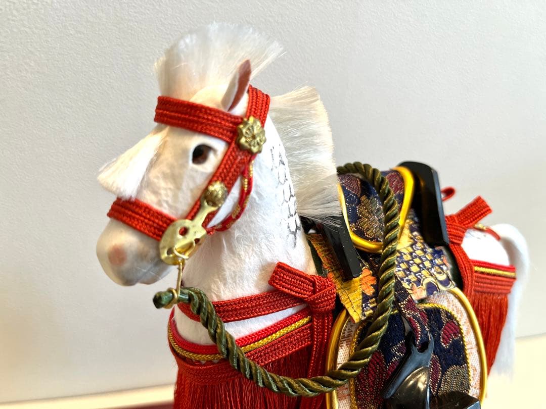 ケース入り五月人形⭐️御飾馬⭐️寿山作 白馬日本人形 置物 縁起物