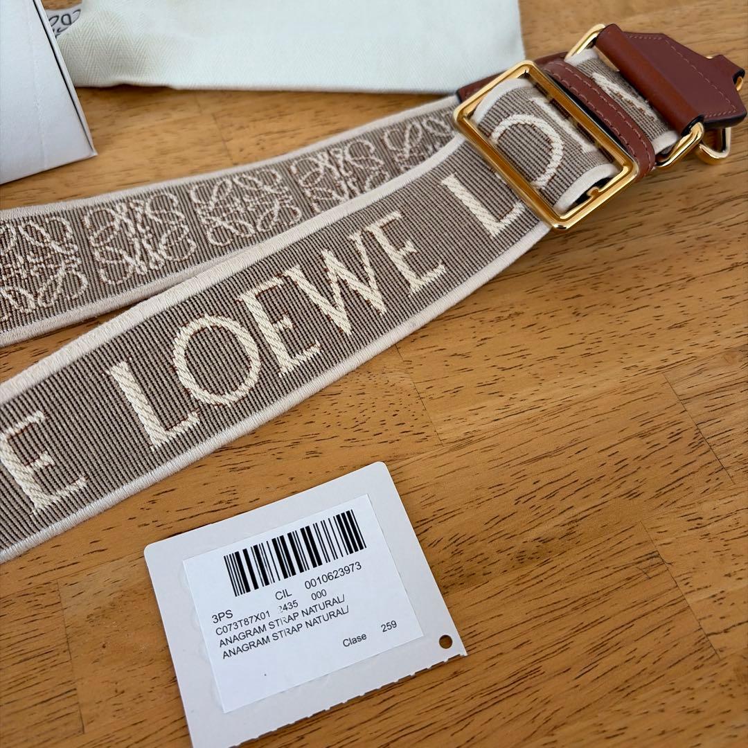 LOEWE アナグラムロゴ　ショルダーストラップ　ナチュラル
