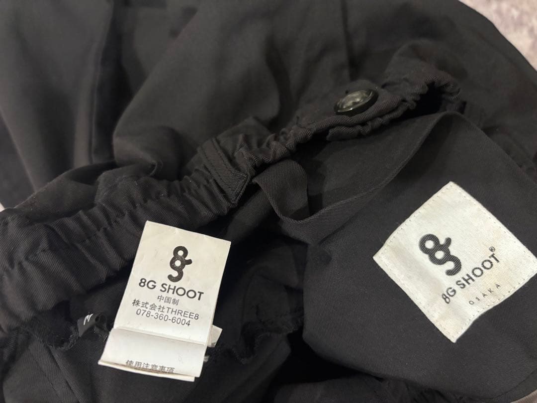 8g shoot ワンタックストレッチパンツ-クロM
