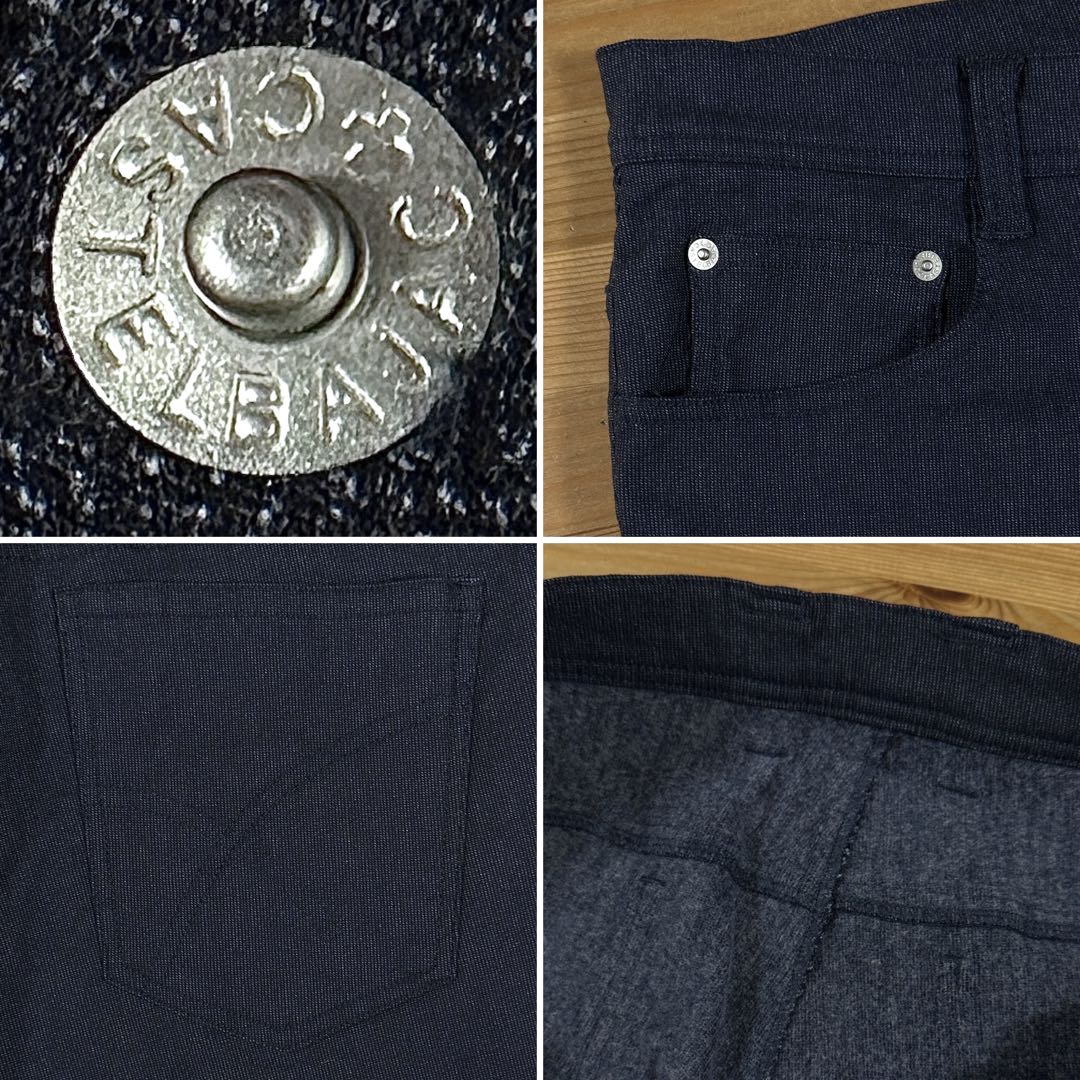 ☆美品☆ CASTELBAJAC 裏起毛 暖 高ストレッチパンツ チノパン 刺繍