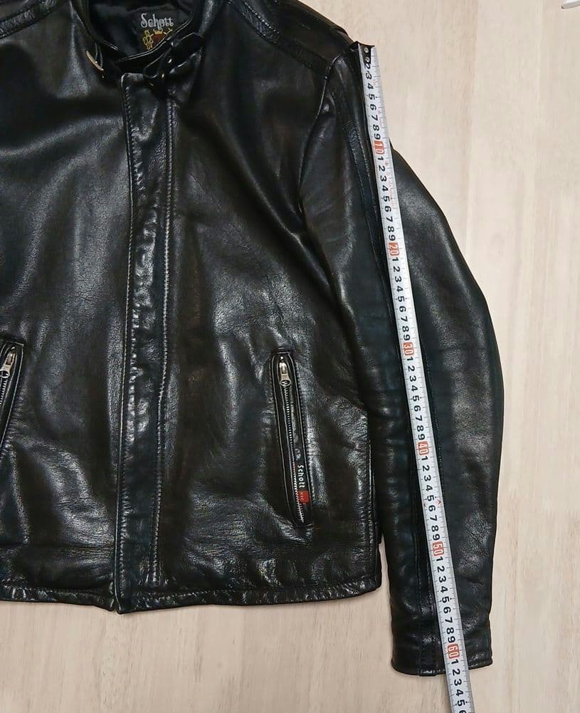 Schott シングルライダースジャケット38 ライトニング・エイジング・