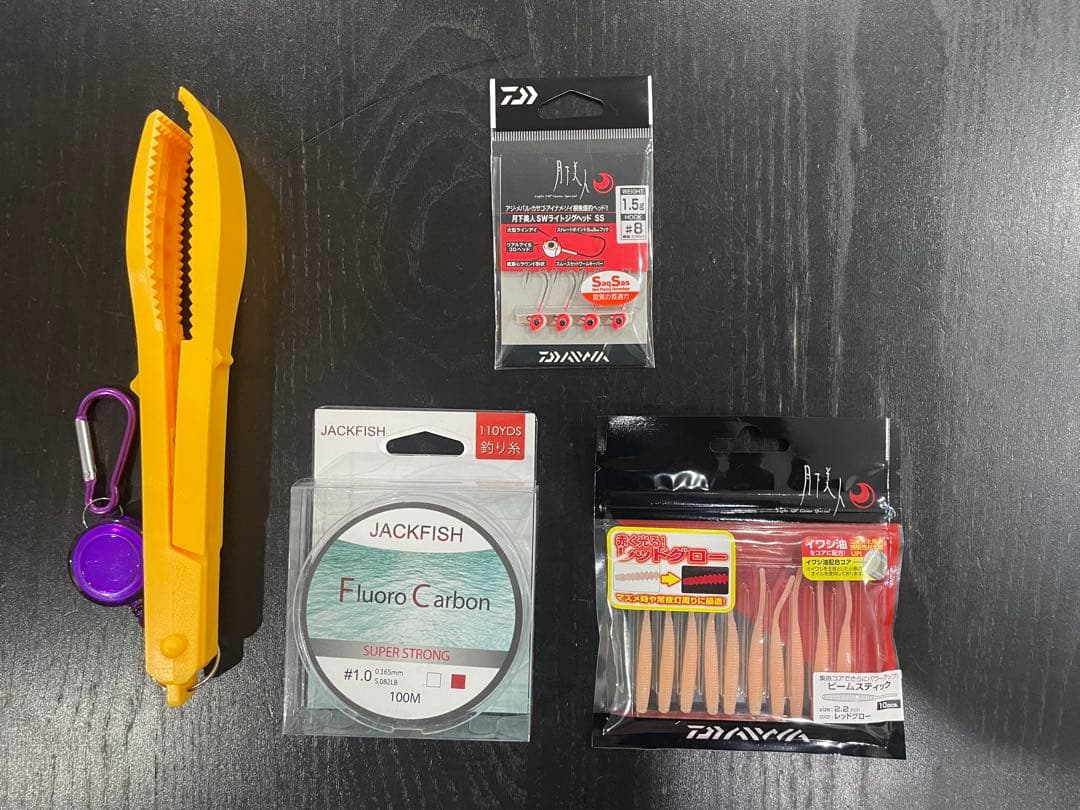 アジング釣りセット2ピースロッド（180㌢）&リール・ダイワ月下美人ワーム他6点