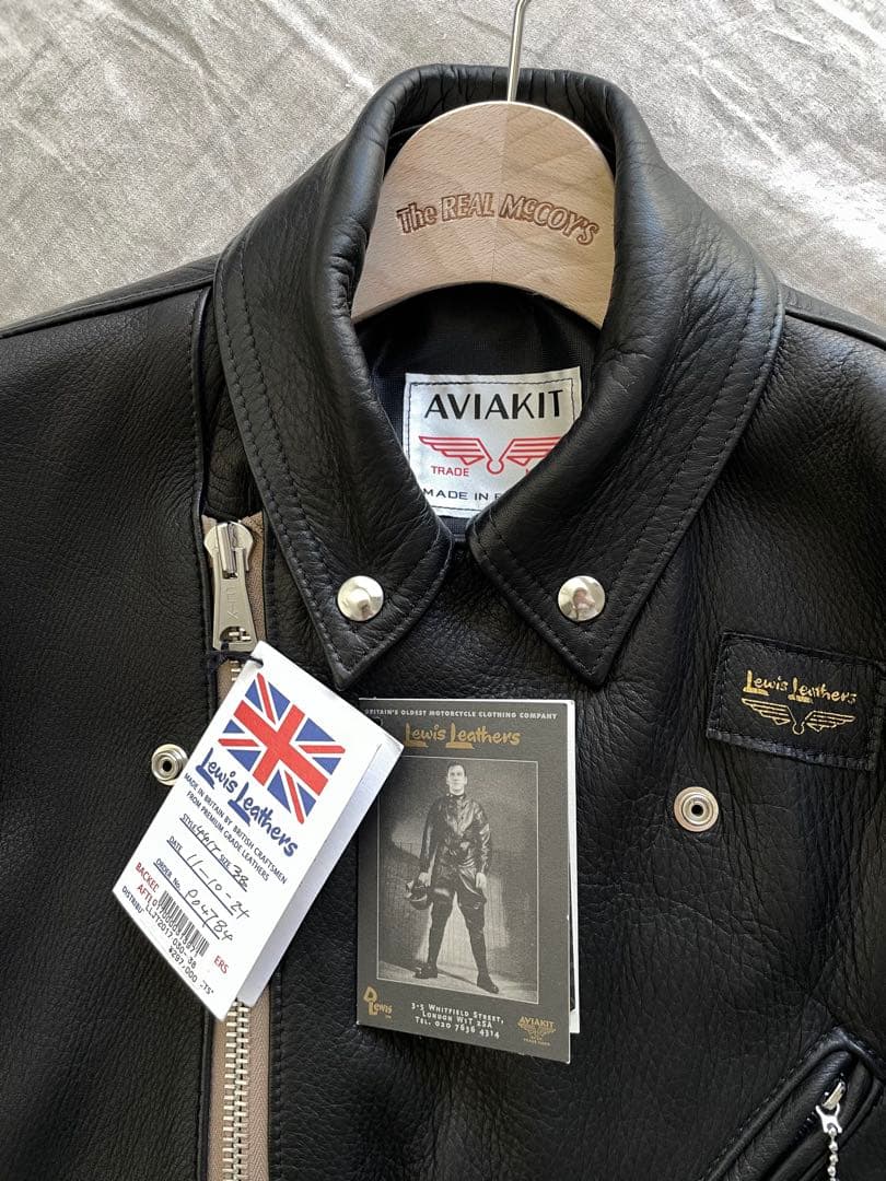 美品 ルイスレザー×リアルマッコイズ サイクロン 黒 38 付属品完備