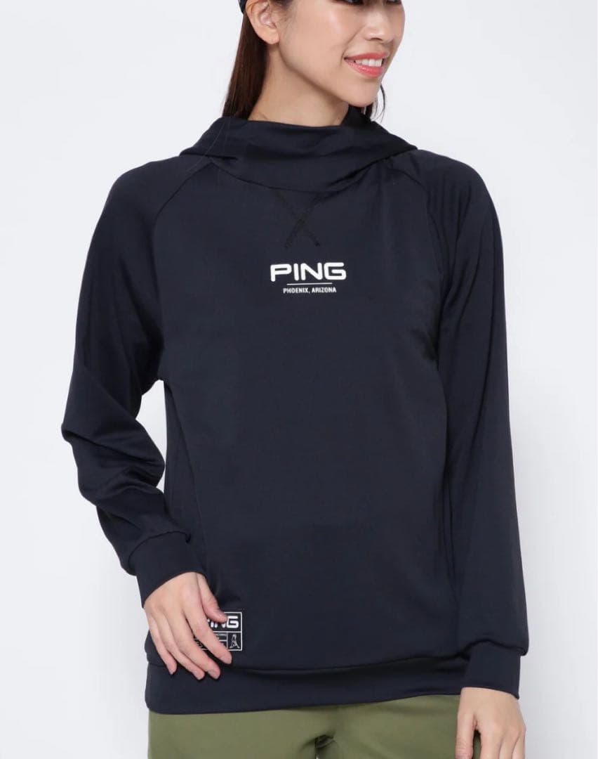 新品　PING ピン　パーカー　フーディ　ダンボールニット　ブラック　Sサイズ