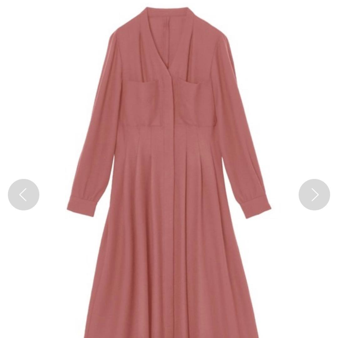 ANAYI ウールアムンゼンポケットフレア ワンピース ライトピンク 38