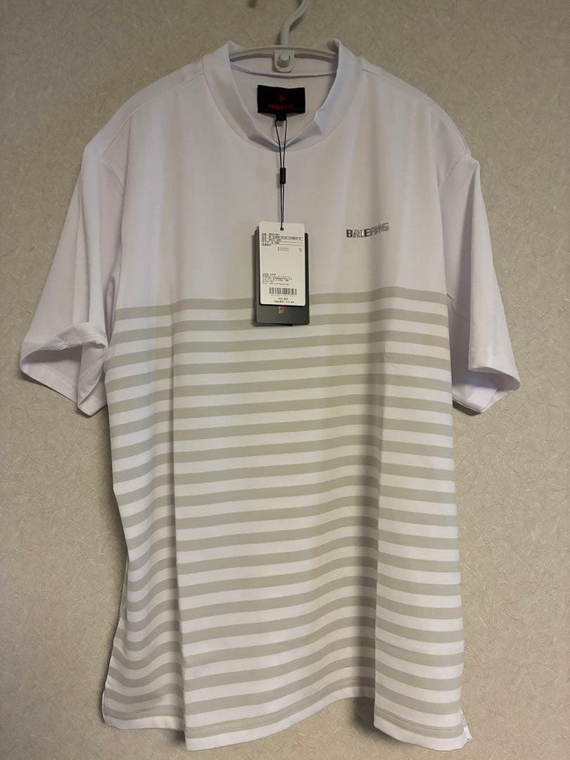 週末セール 新品 BRIEFING ゴルフ モックネック 半袖 ホワイトメンズ