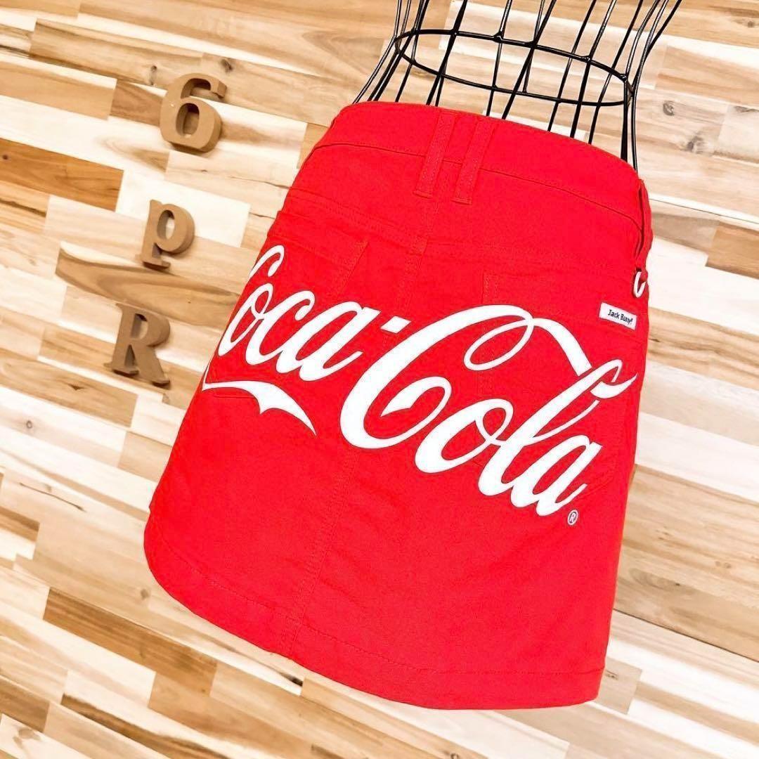 稀少【ジャックバニー×コカコーラ】限定コラボ ビッグ ロゴ スカート 赤×白