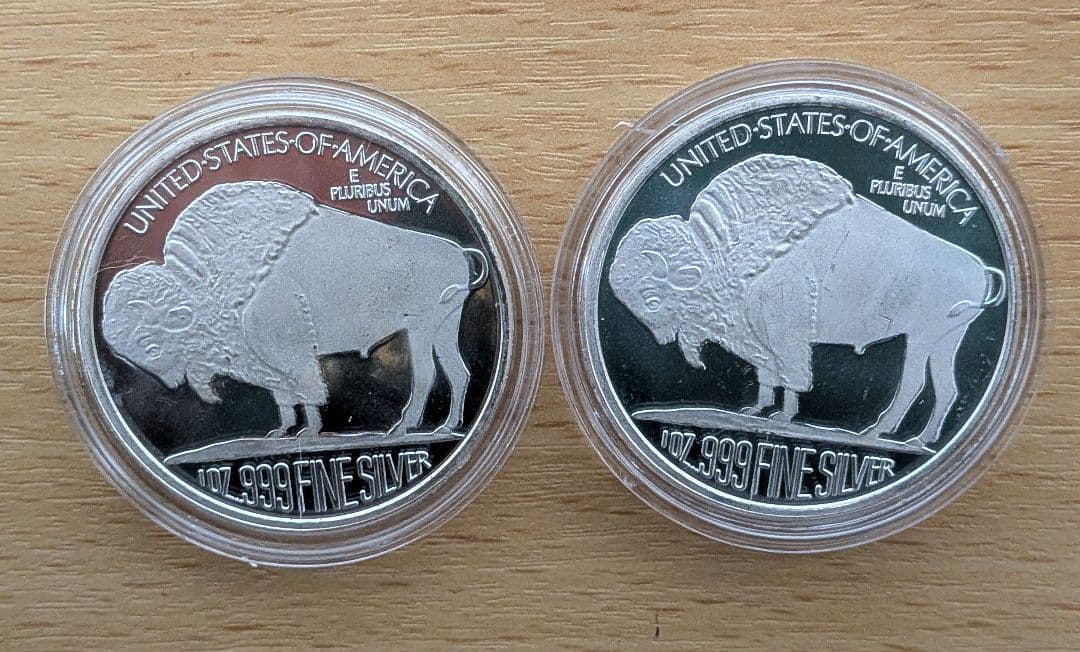 バッファロー 銀1オンス　39mm 新品未使用品 2枚セット
