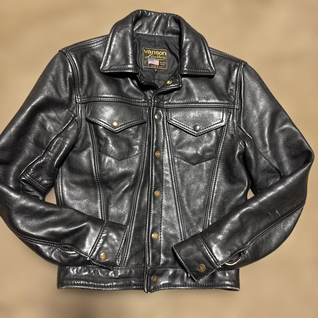 36inch VANSON DJCB レザー　ジャケット　ブラック　アメリカ製