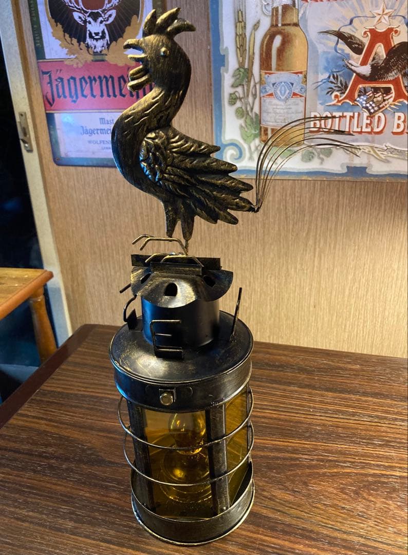 アンティーク 風見鶏 オイルランプ ガラス シェード レトロ 北欧 インテリア