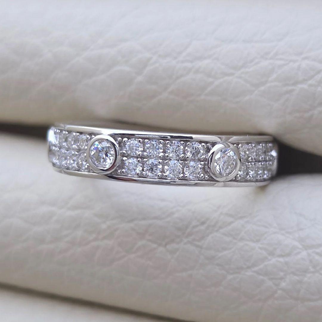 モアサナイト フルエタニティリング 18KWGP GTC鑑別書付《約11号》