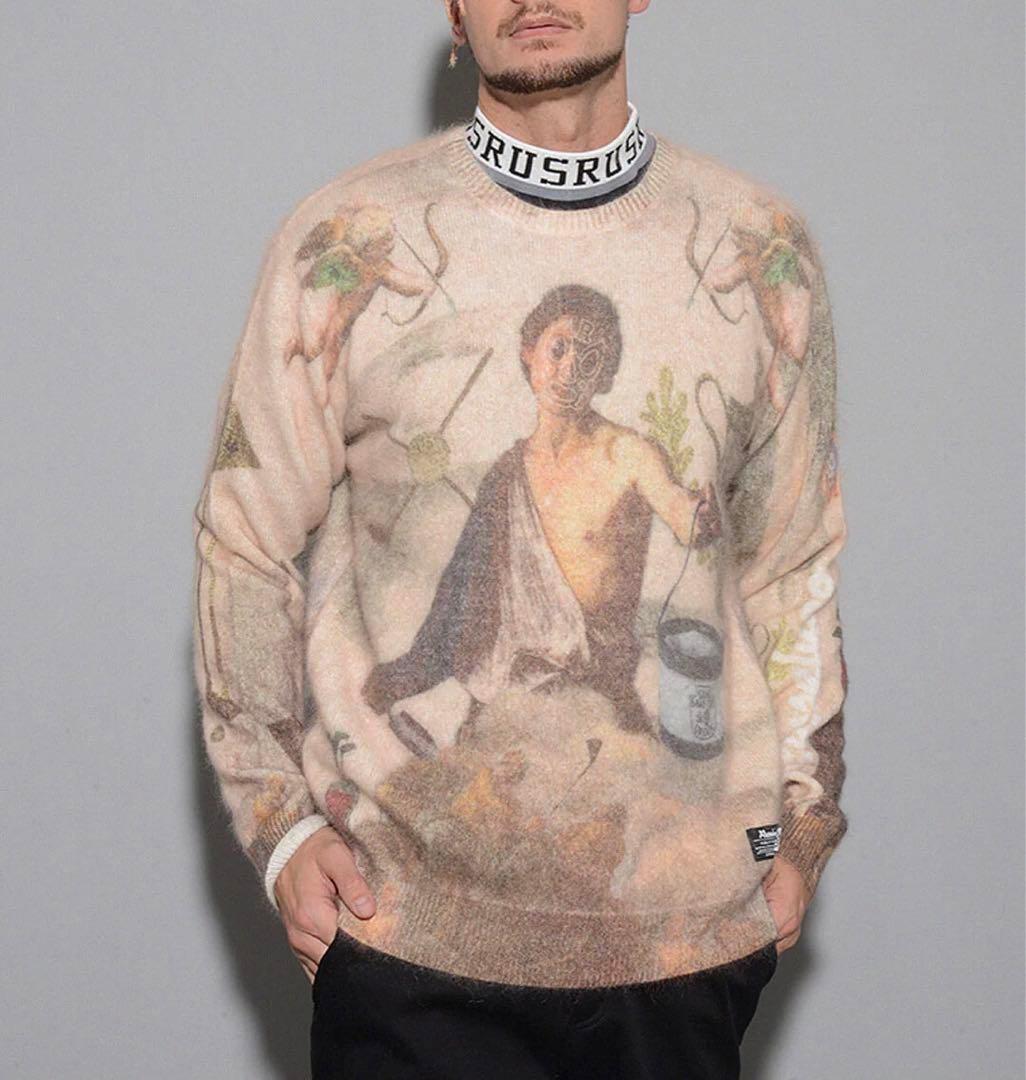 新品 ラッセルノ ゴルフ グラフィック ニット セーター アイボリー L 5