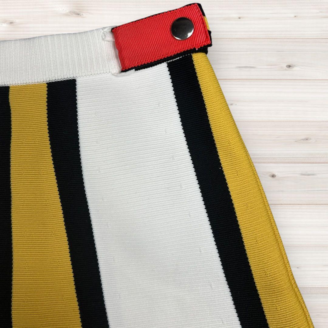 archivio（アルチビオ） ストライプ柄 スカート イエロー×ホワイト 36