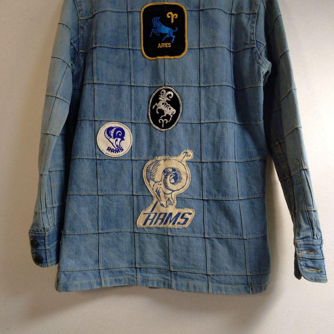 ♦️70S　ヴィンテージ　ブランデッドライオン　ワッペン　パッチワーク　Gジャン