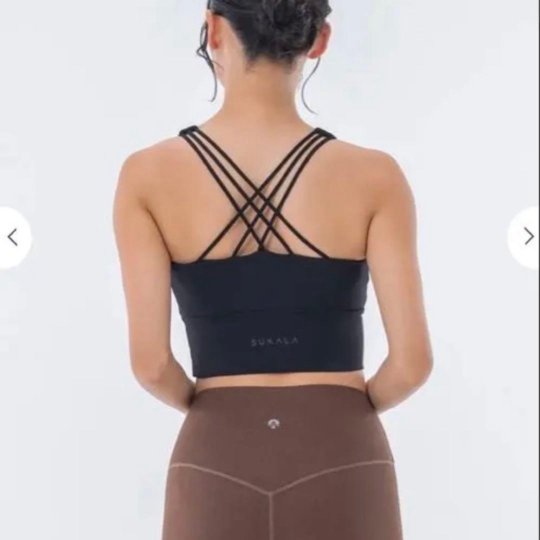 SUKALA ブラトップ付きフローラル ジャガードトップ 黒 S