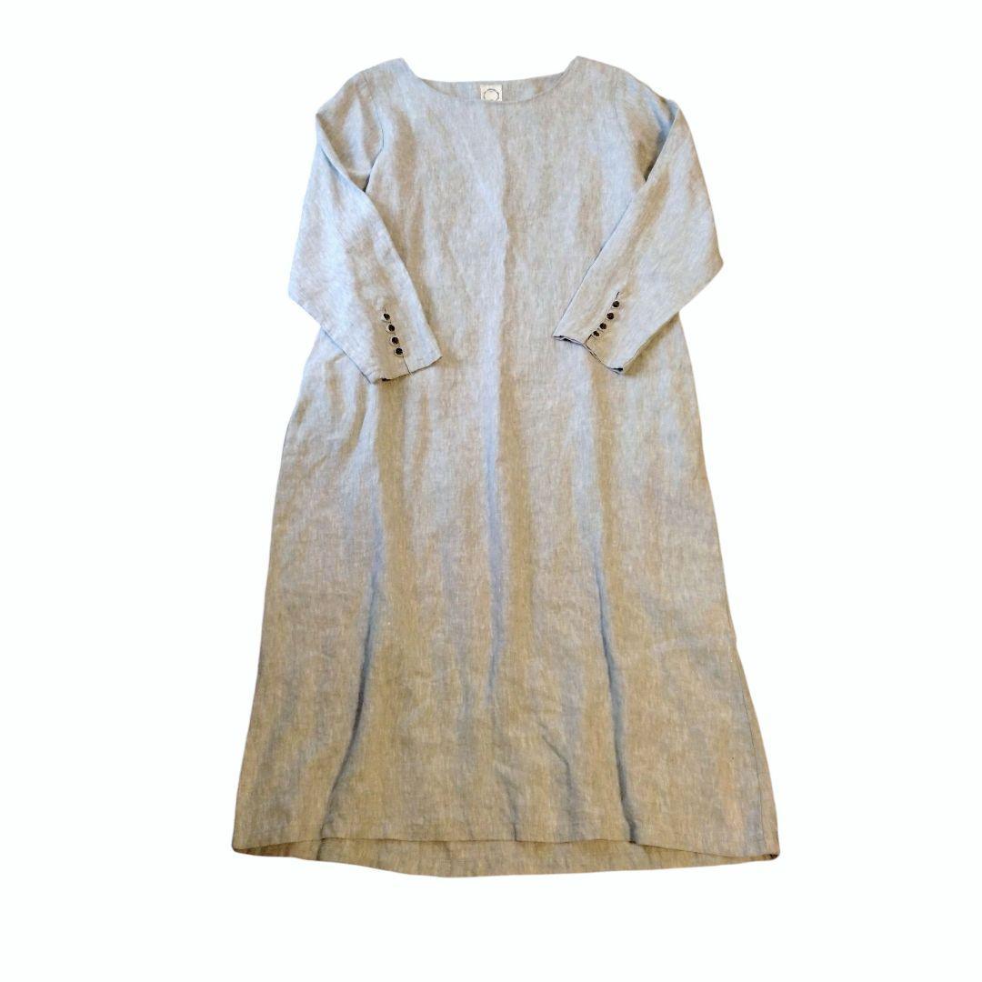 eco loco エコロコ ヴィンテージリネン バックタックワンピース LL
