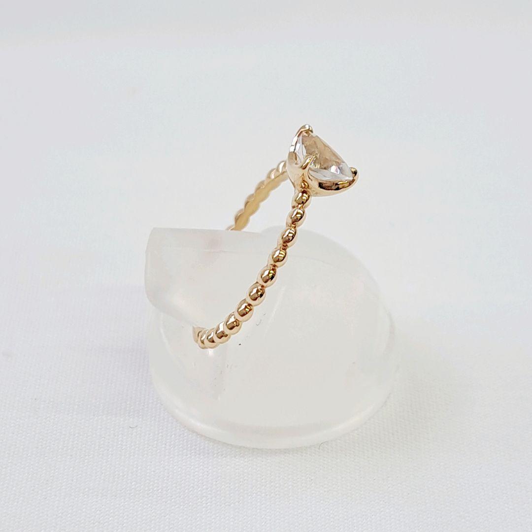 アガット K10 ピンキーリング トパーズ 3号