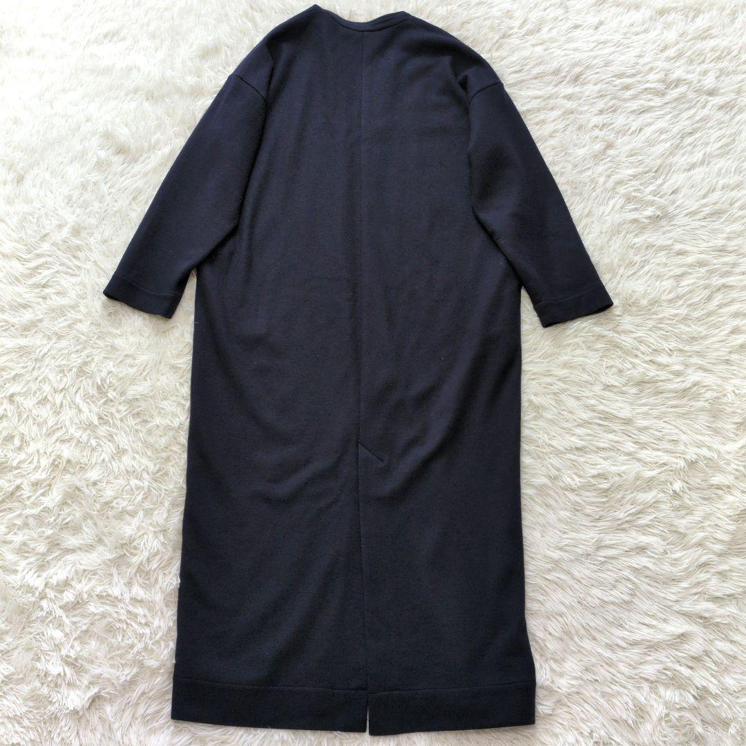 Curensology 24AW メルトンスムースワンピース　ネイビー