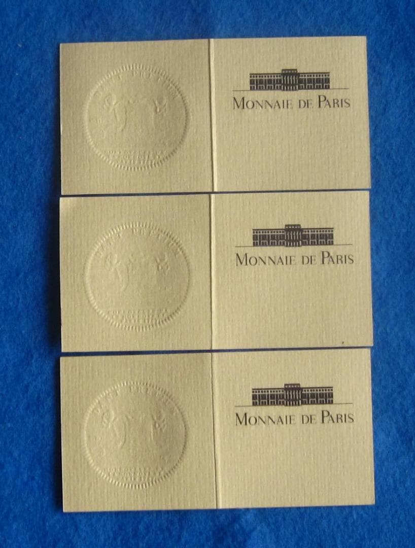 フランス　９３年　モネ・ド・パリ　ルーブル美術館２００年記念プルーフ銀貨セット