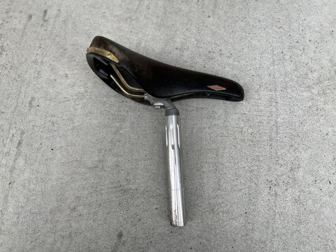 自転車 サドル ブラウン シートポスト付き レトロ ヴィンテージ