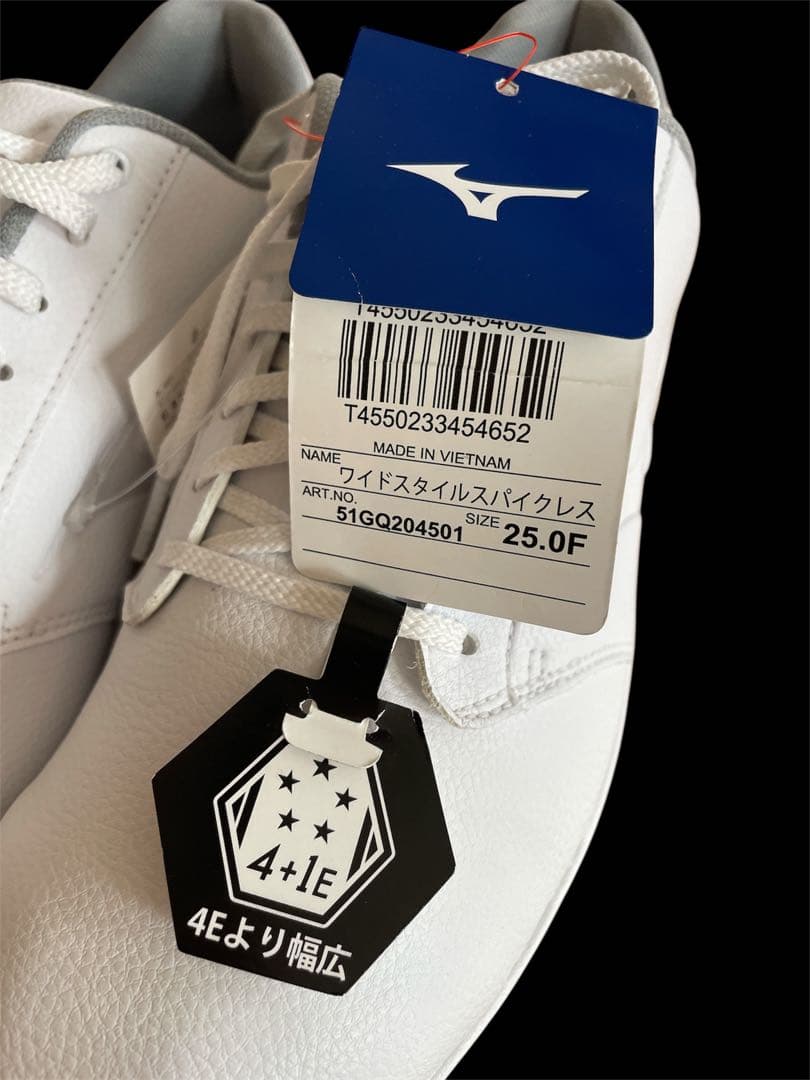 ゴルフシューズ ミズノ　ワイド スパイクレス ホワイト 25cm ホワイト