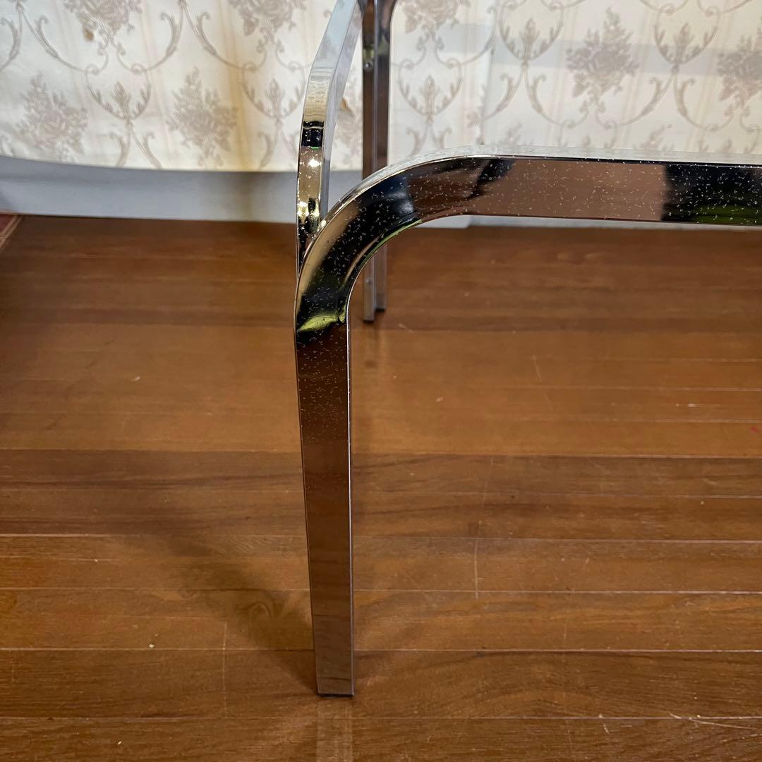 【アンティーク】昭和レトロ アイアンフレーム ガラステーブル センターテーブル