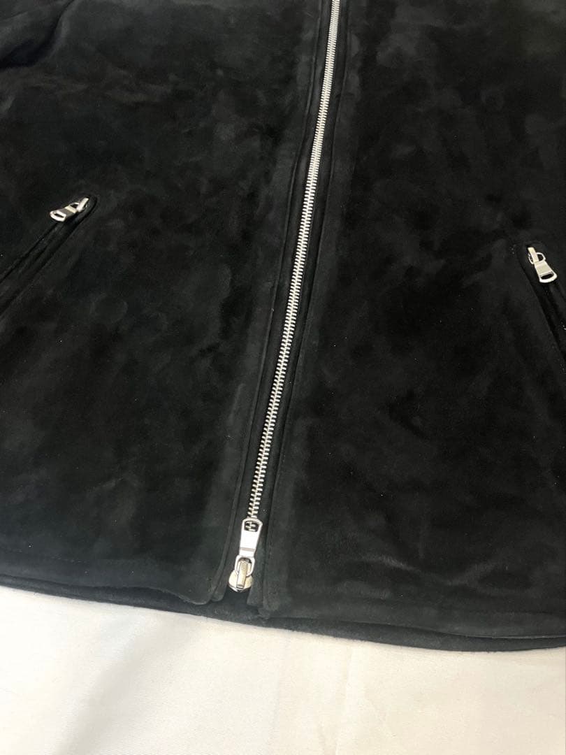 ⭐️VANQUISHスエードライダースブルゾンラムレザー　黒