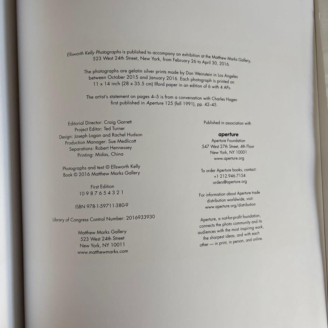 Ellsworth Kelly Photographs エルズワース…ケリー