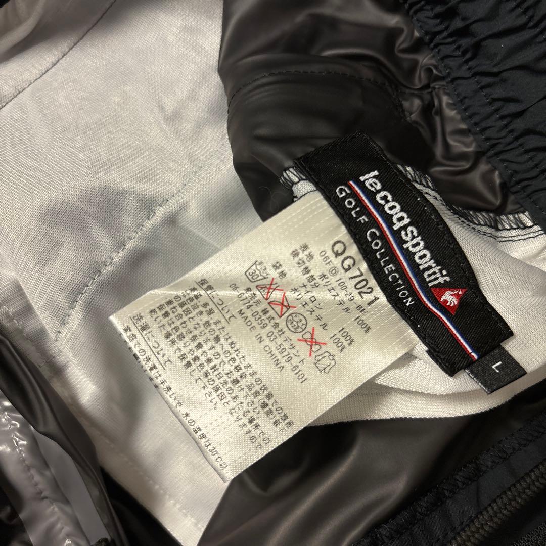 SALE 新品タグ付 ルコックゴルフ上下セット レインウェアL　　袋付 黒白