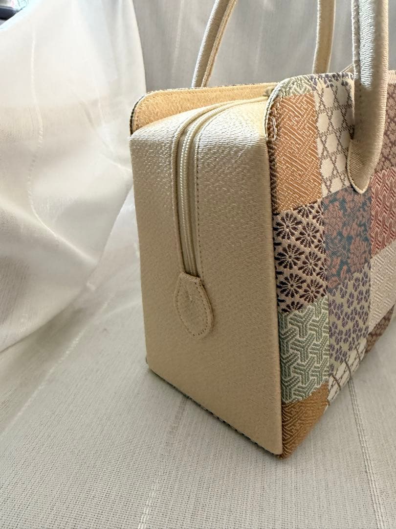 利休バック和装用バッグ パッチワークデザイン