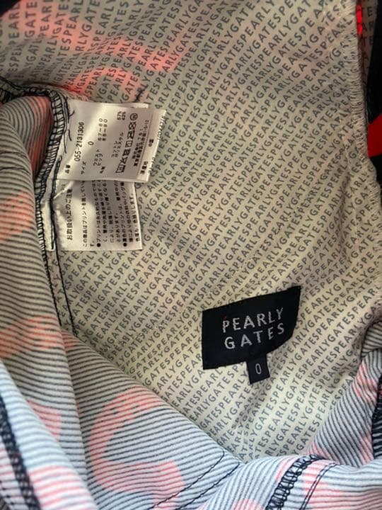 人気パーリーゲイツレディース 落書きハート柄プリントストレッチパンツ サイズ0