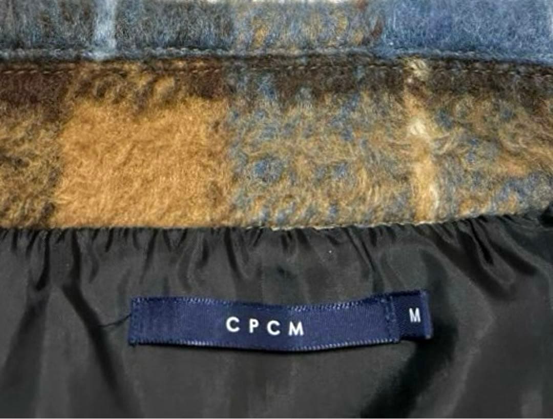 【極美品】即完売 CPCM シャギー チェック CPOシャツジャケット ブルー