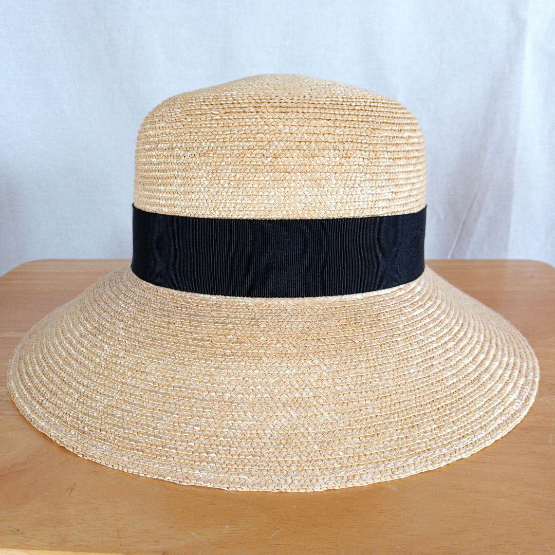 美品◆田中帽子店　アンヌ　麦わら帽子　59cm　女優帽　Anne　日本製　大きめ