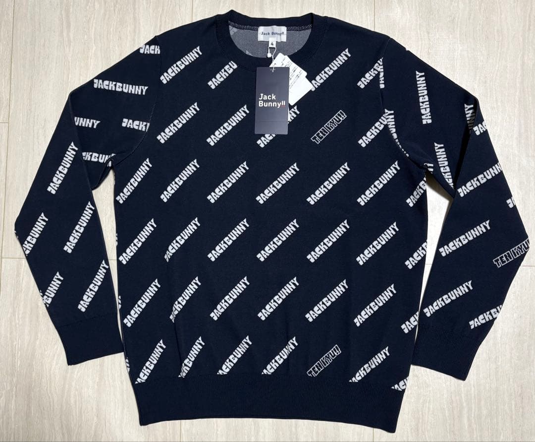 【新品タグ付き】ジャックバニー 長袖ニット セーター メンズ M ゴルフ秋冬