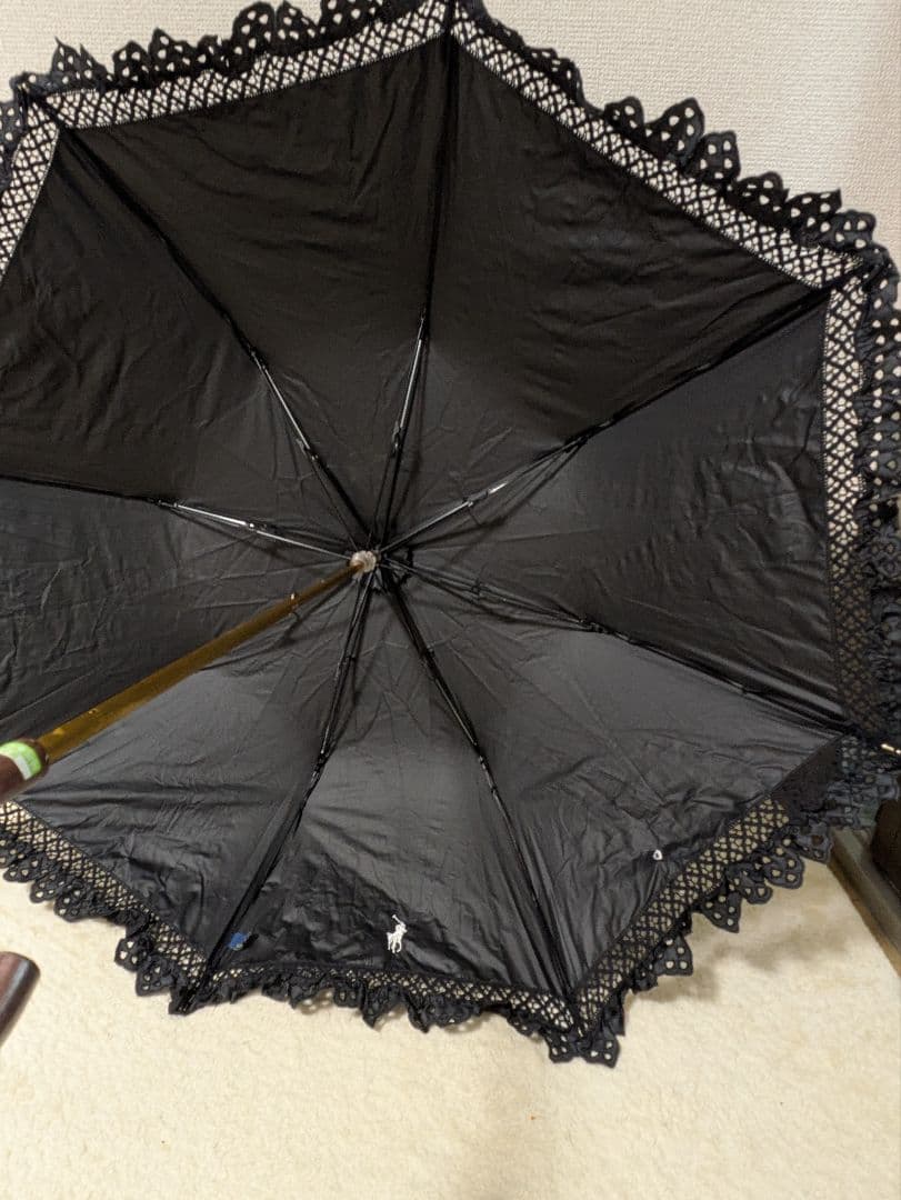 ラルフローレン　 折りたたみ日傘 レース黒